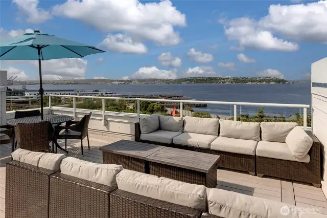Fabulous roof top deck! Amazing views: Sculpture Park, H20 front.