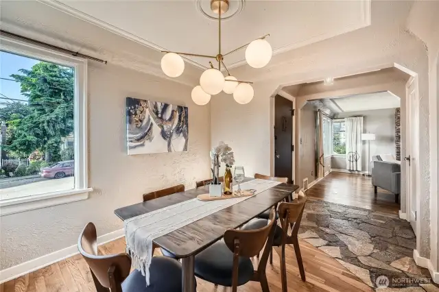 Dining Room is open to the dedicated Entry which creates a visual connection to the Living Room.