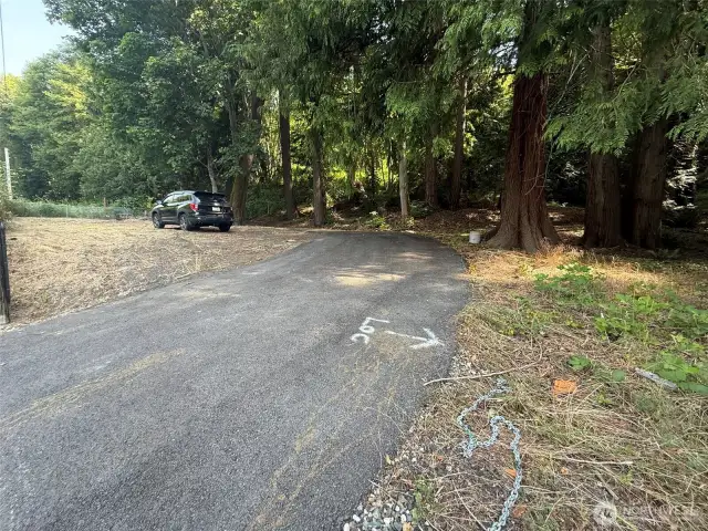 driveway and level area.