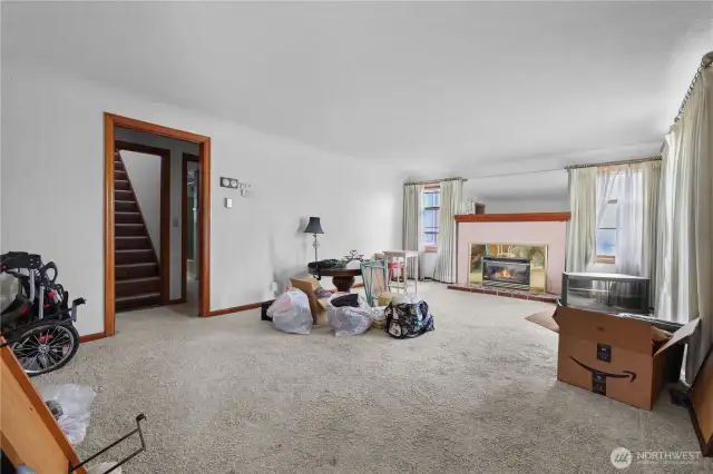 Living room with fireplace