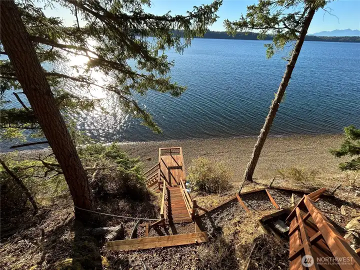 Stairs down to the beach.