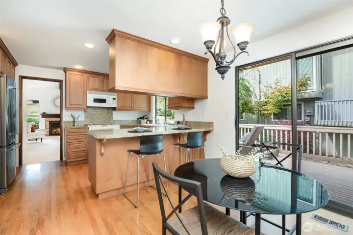 Eat in kitchen with slider to the deck