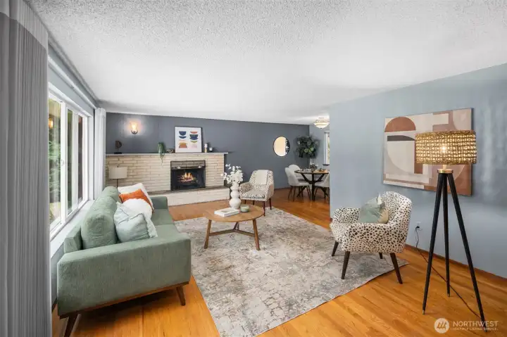 Cozy up to the wood and gas piped fireplace on cold winter nights.