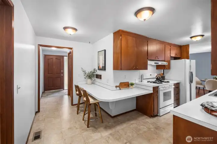 Breakfast bar, homework area, or a night of baking! Great counterspace!