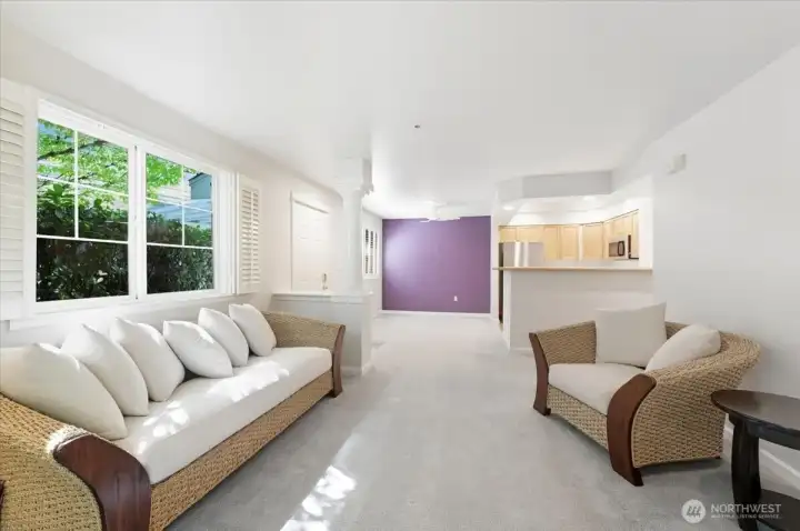 Living Room, Entry, Dining and Kitchen