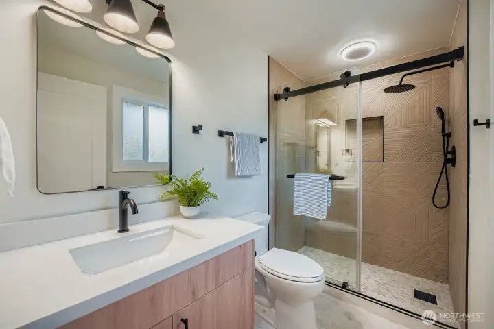 Attached primary bathroom.