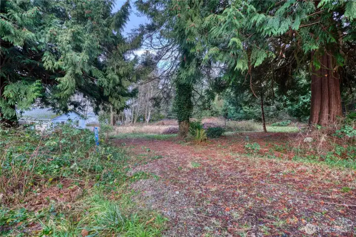 Driveway onto the lot