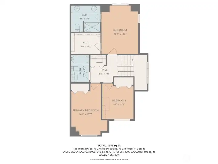 Correction. Primary is with the walk-in bath/closet