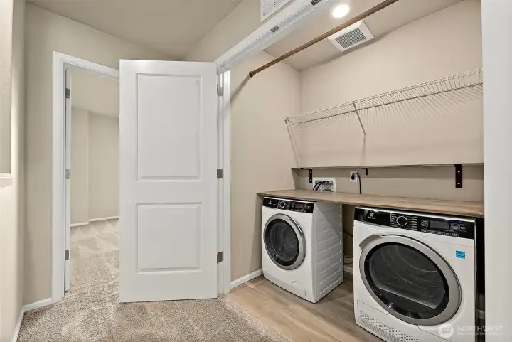 Utility closet conveniently located upstairs