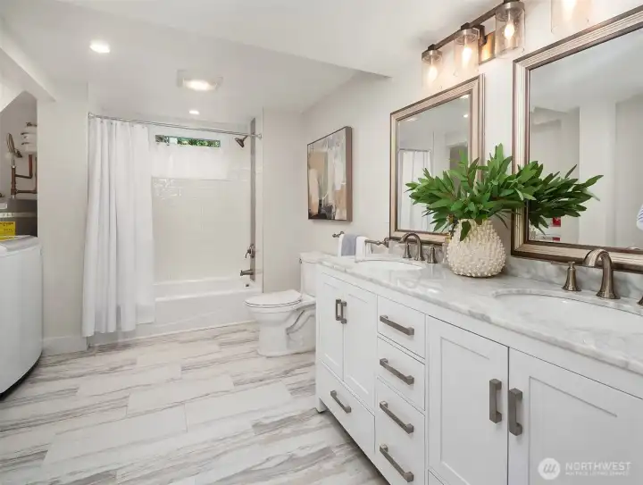 Lower Level Laundry and Full Bath