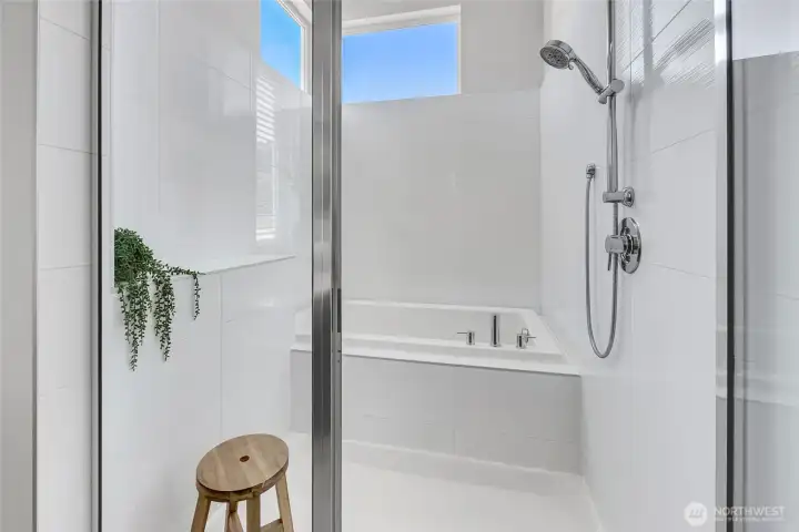 Spa Inspired Bath Featuring a Soaking Tub and Separate Shower Spa Inspired Bath Featuring a Soaking Tub and Separate Shower