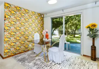 Dining Room and Sliding door to the backyard