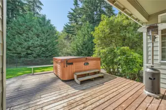 Deck with hot tub