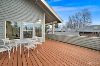 Large deck for entertaining at the community center.