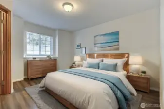 Virtually Staged. Second upper-level bedroom with ample space for rest and relaxation, these bedrooms promise sweet dreams and cozy mornings in your own private sanctuary