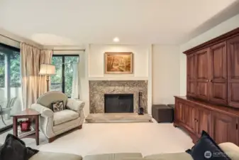 Access to balcony through living room.