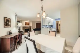 Dining room adjoining kitchen and living room.