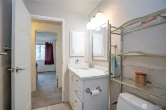 Another look at the beautifully updated main guest bath.