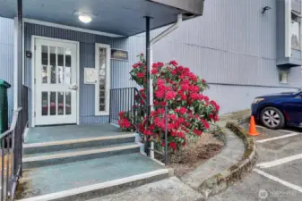 Secure outside entry to lobby for the unit