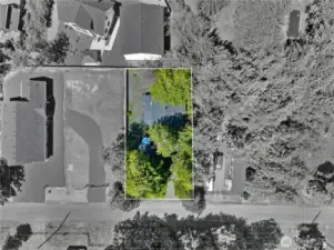Aerial view of approximate lot lines