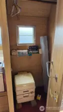 Porta potty Inside Vintage Aladdin 10' Trailer