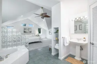 The views from the primary suite make it feel like you’re living in the clouds!