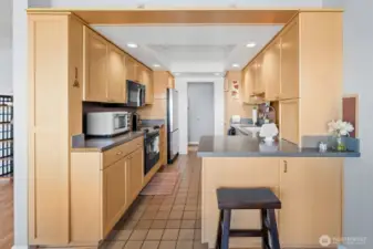 Kitchen updates with plenty of storage.
