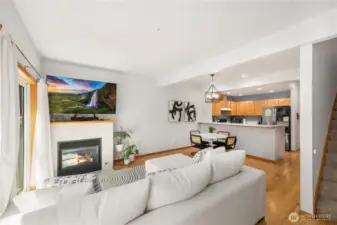 Gas fireplace and laminate floors throughout the main floor!