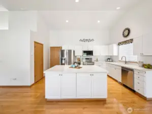 - And LARGE! With plenty of counters & cabinets, the HUGE island, and all new SS appliances!