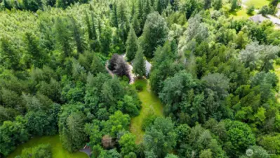 An aerial view of the property