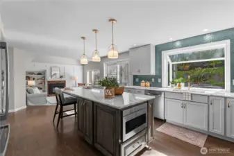 This kitchen is ready for entertainment.