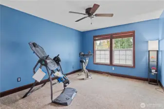 Off the game room is bedroom #5 - quiet exercise/yoga space?