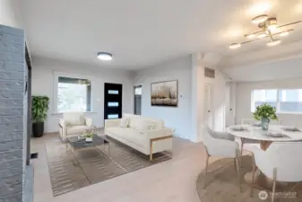 Virtually staged living/family room