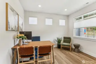 Pic is of model- 8' Double Doors to the den on main level.