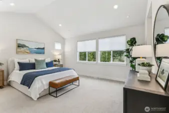 Pic is of model- Huge Primary with large windows.  Plenty of room for large furniture & dressers.