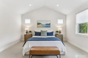 Pic is of model- Primary Bdrm - Vaulted Ceiling and prewire for fan or chandelier ready.