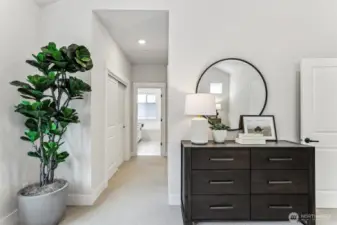 Pic is of model- 2 Closets - His and Hers. 1 is a HUGE walk-in.