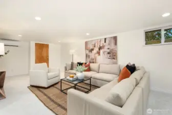 Lower level offers spacious family/flex room