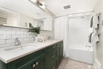 Primary bathroom with double sinks
