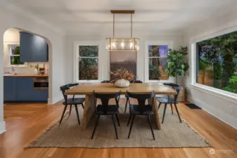 Dining Room from Living Room - Refinished Hardwood Floor