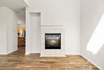 Double-sided gas fireplace on main to keep you cozy!