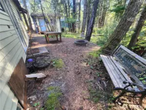 view of back yard from corner of house