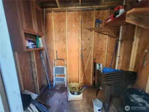 inside of storage shed