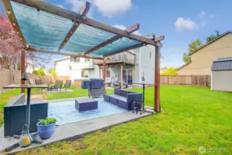 Gazebo great for entertatining. Large Shed for storage and Shop