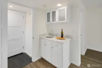 wet bar in the rec room