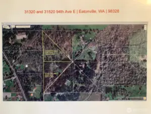 Aerial map showing both parcels included in the sale.