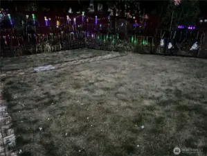 Rear yard lights up at night