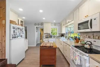 Renovated kitchen is light and airy