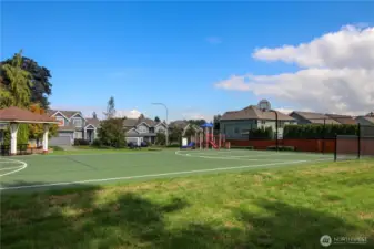 Shoot some hoops at the community sport court.