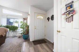 Entry is vinyl for easy care.